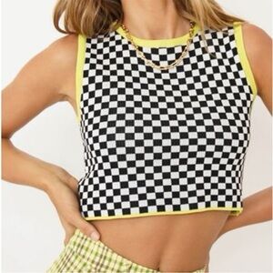 Zara NYC Checkered Black and White Crop Top. Never worn.